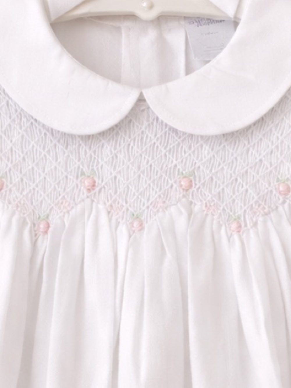 SPECIAL Vintage White Floral Smocked Baby Dress with Bonnet Baby Girl 9 Months - Picture 4 of 4